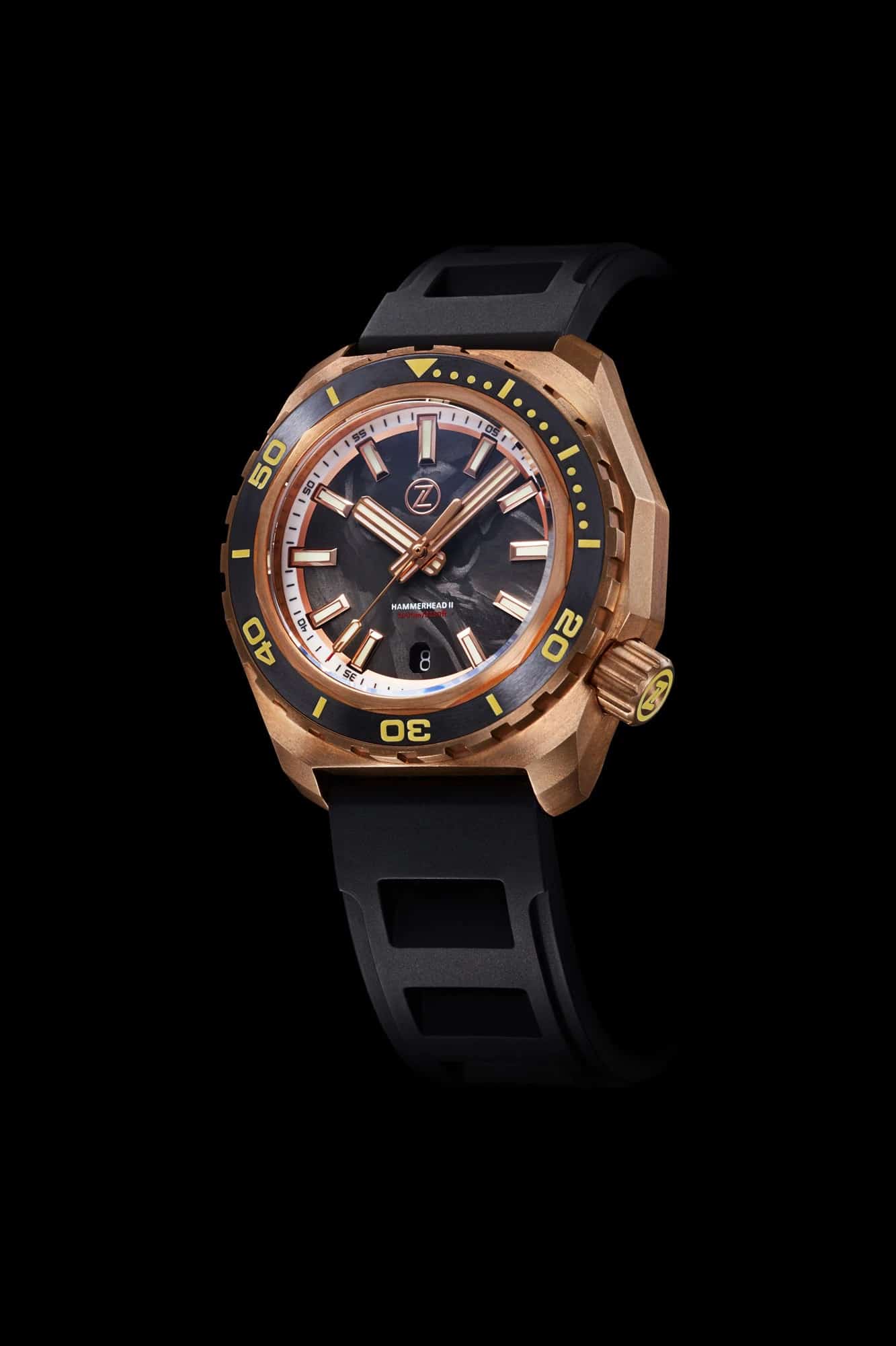 Zelos Hammerhead 2 1000m Bronze 'Forged Carbon' ETA2892