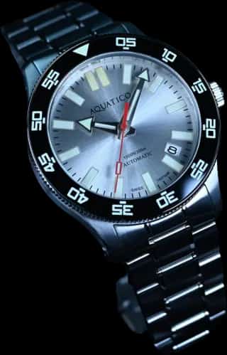 Aquatico Atlas Tritium Watch Silver Dial