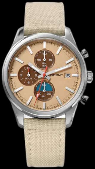 BERNY BERNY-Men Quartz Black Chronograph Watch-2826M-SAN