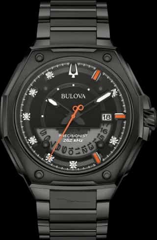 Bulova Black Dial Stainless Steel Bracelet Series X 98D183