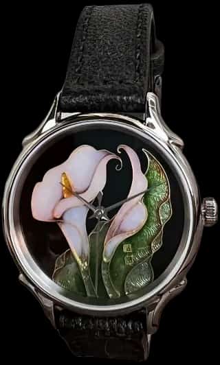 Celeste Watch Company Cloisonné 36mm Calla Lily by Merry-Lee Rae