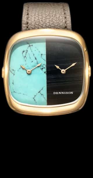 Dennison Turquoise & Falcon Eye Stone In Gold