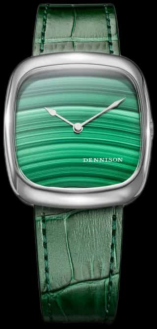 Dennison Natural Malachite Stone In Steel