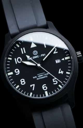 DIYWATCH Club PVD Black 40mm Pilot Watch with Date - F01