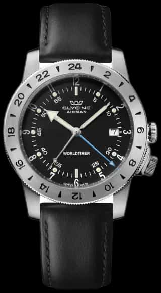 Glycine Men's Airman Worldtimer GMT Dual Time 40mm Quartz Watch GL1048