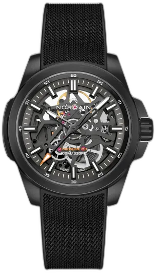 Norqain Independence Skeleton 40mm DLC Anthracite Orange