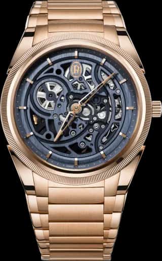 Parmigiani Fleurier Tonda PF Skeleton Rose Gold Milano Blue