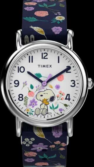 Timex Peanuts Floral x Timex Weekender 31mm Fabric Strap Watch