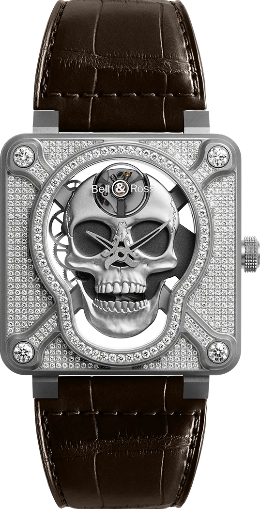 Bell & Ross BR-01 laughing skull full diamond — alternative to Bell & Ross BR-X1 Tourbillon Titanium Diamonds