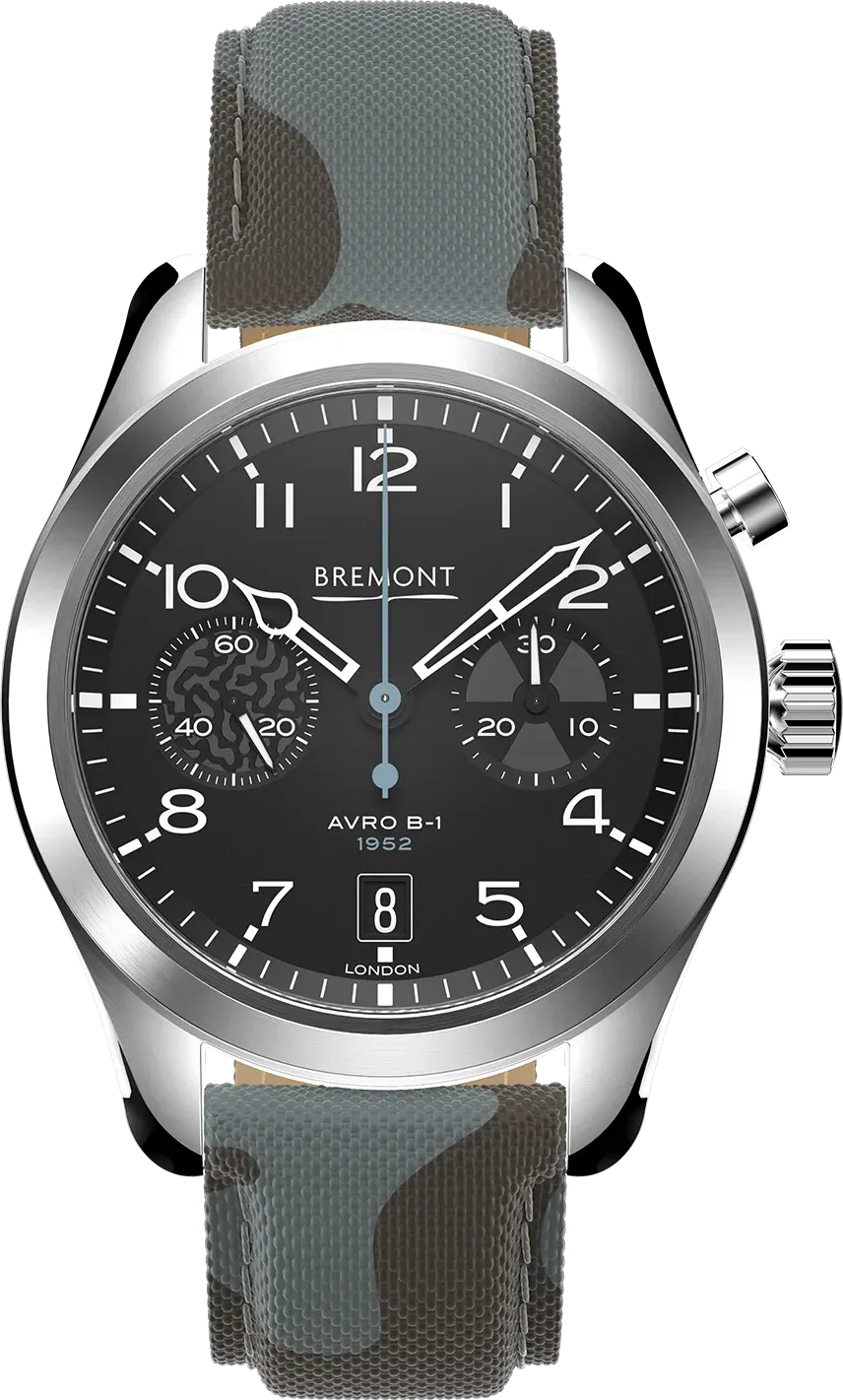 Bremont Regular length (15cm - 19cm wrist size) — alternative to AVI-8 Pilot Grey