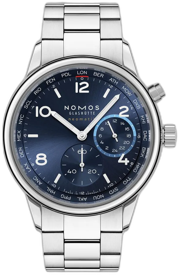 NOMOS Glashütte Club Sport neomatik Worldtimer blue — alternative to Christopher Ward Twelve X Black Shadow
