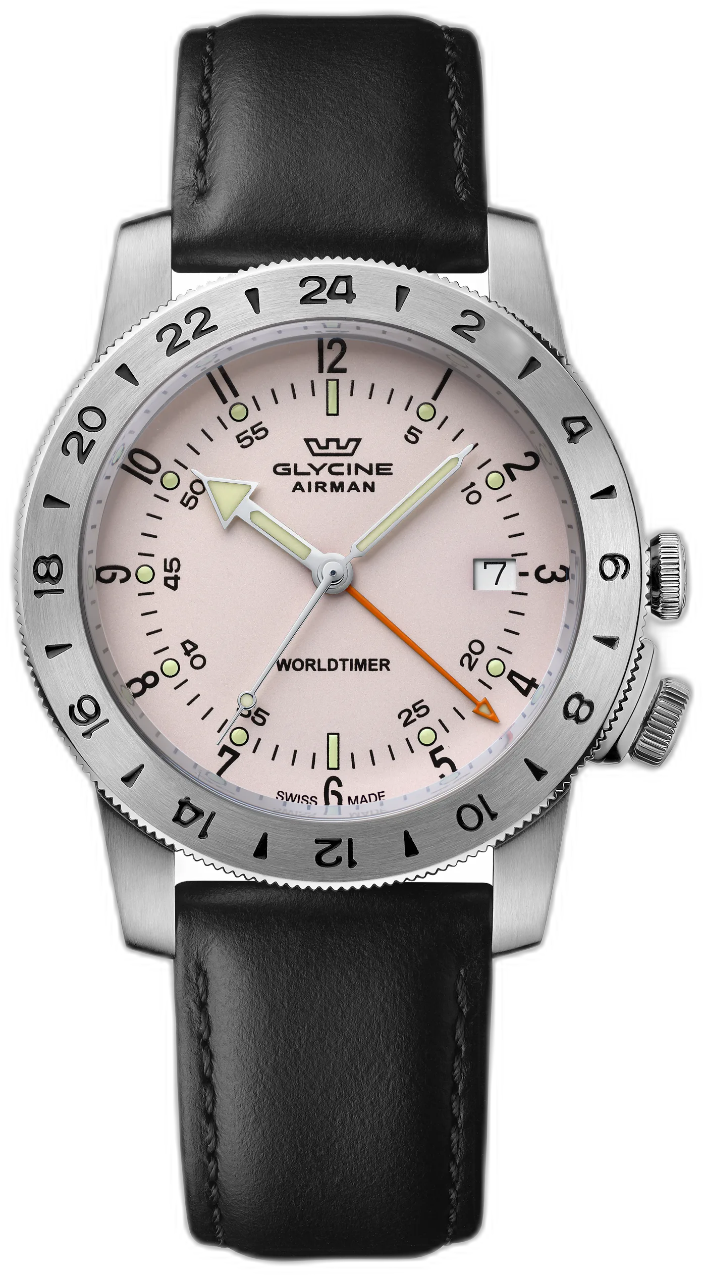 Glycine Airman Worldtimer GMT Dual Time — alternative to Bell & Ross BR-S black matte