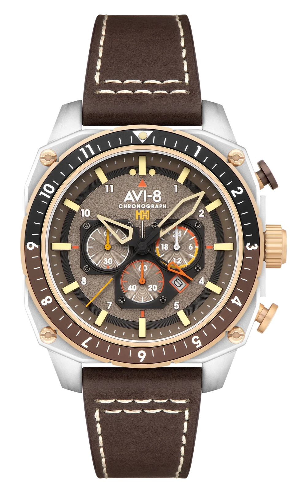 AVI-8 DESERT BLACK Dual Time — alternative to AVI-8 STORM GREY