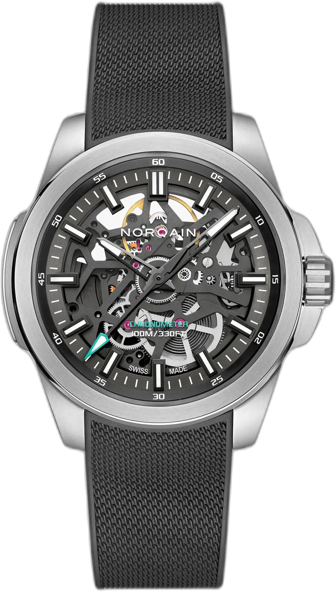 Norqain Independence Skeleton 40mm Anthracite Turquoise — alternative to Christopher Ward The Twelve 40 (Ti)