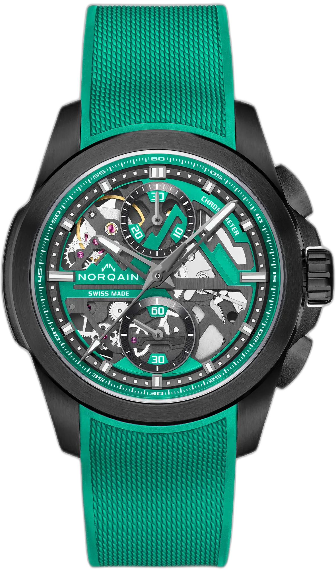 Norqain Independence Skeleton Chrono 42mm Titanium Jade Green Limited Edition — alternative to Christopher Ward The Twelve 40 (Ti)