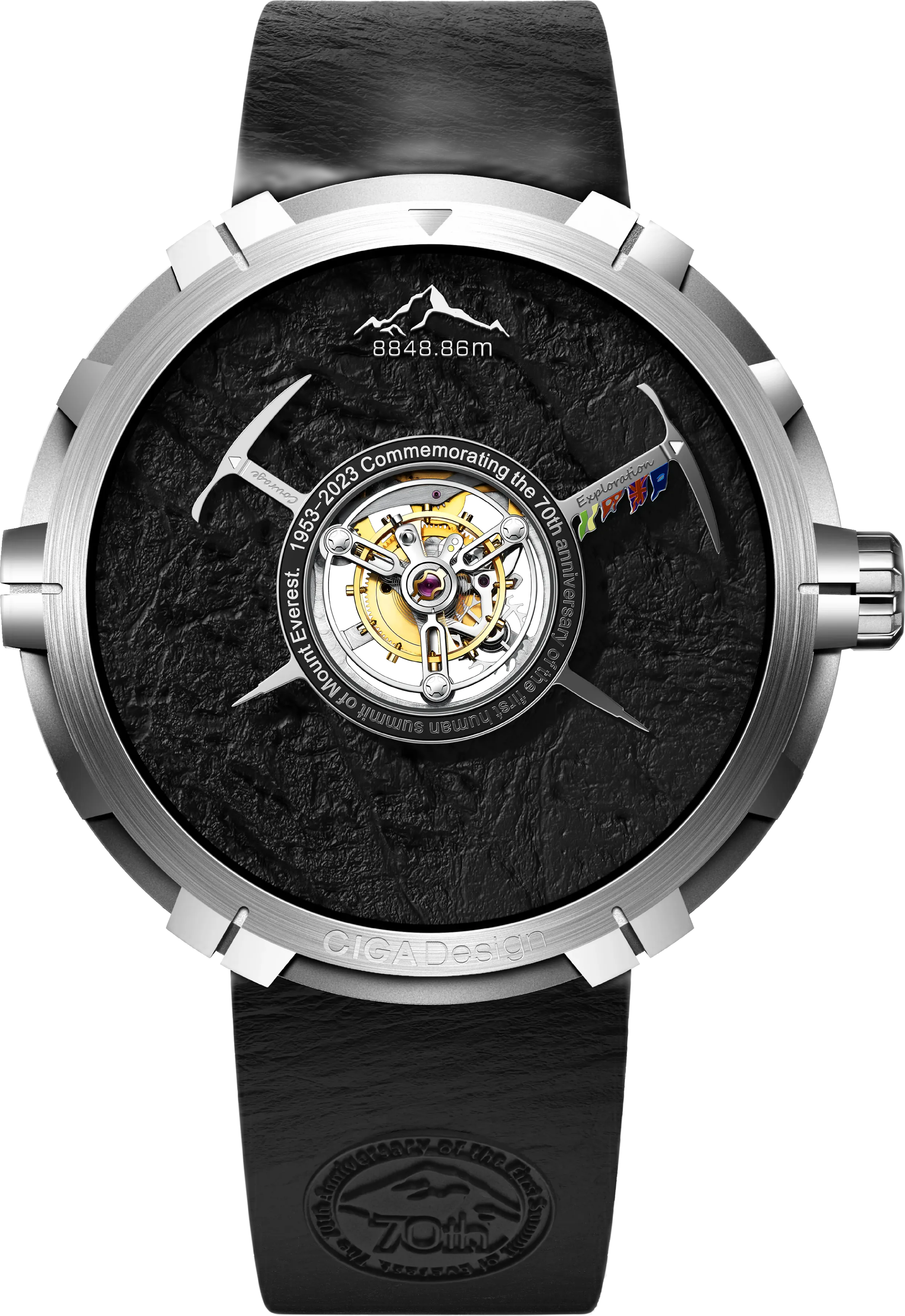 CIGA Design EVEREST 70TH ANNIVERSARY — alternative to Cincinnati Watch Company Union Terminal Mechanical Watch, Gold (PVD)