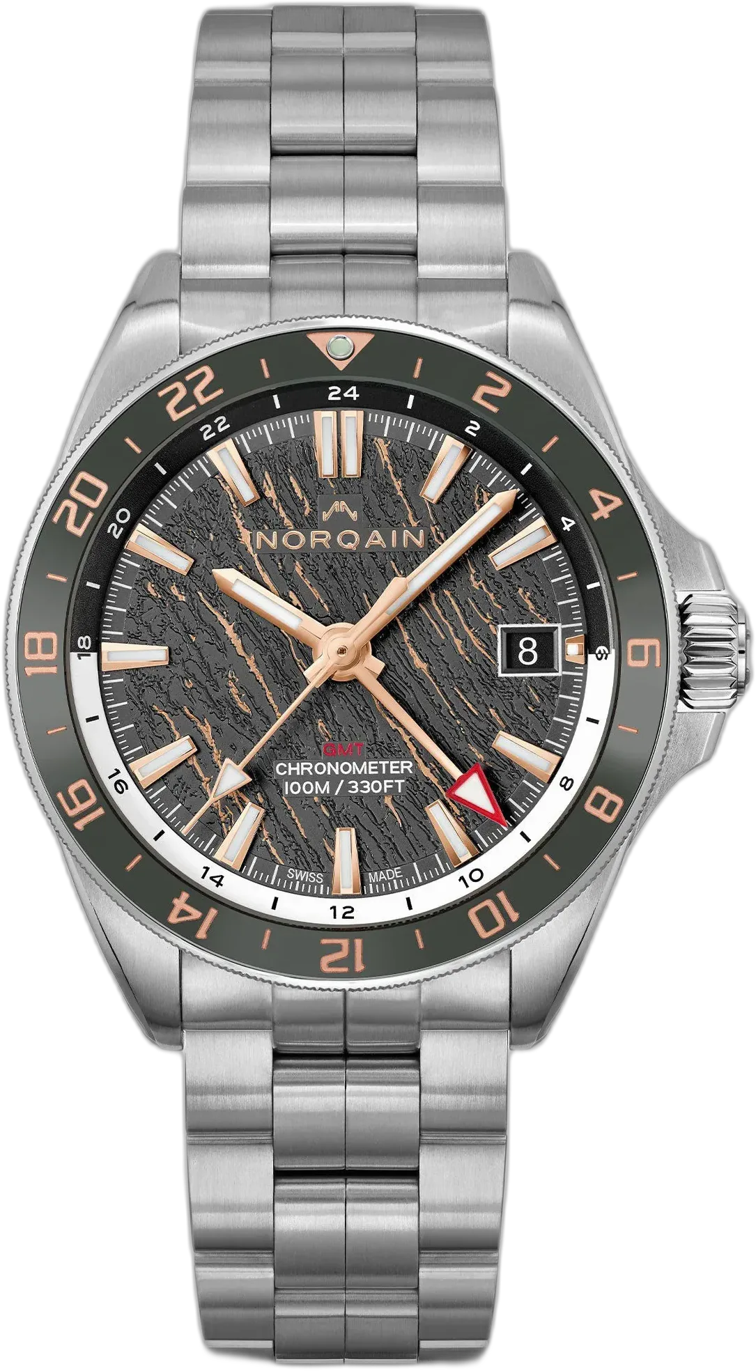 Norqain NEVEREST GMT Glacier 41mm Grey Gold — alternative to Boldr Merlion 50th Anniversary