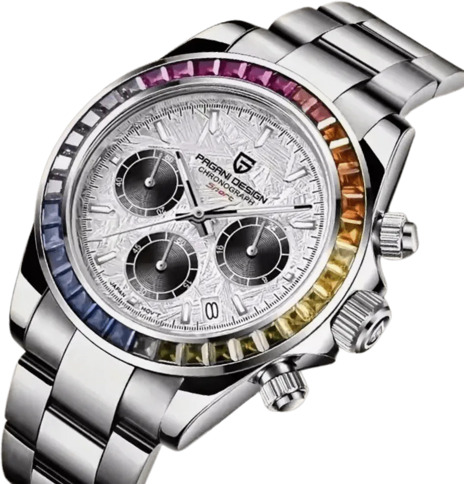 Pagani Design PD-1644 Rainbow — alternative to Wolbrook Black Nylon & Leather Strap 40mm