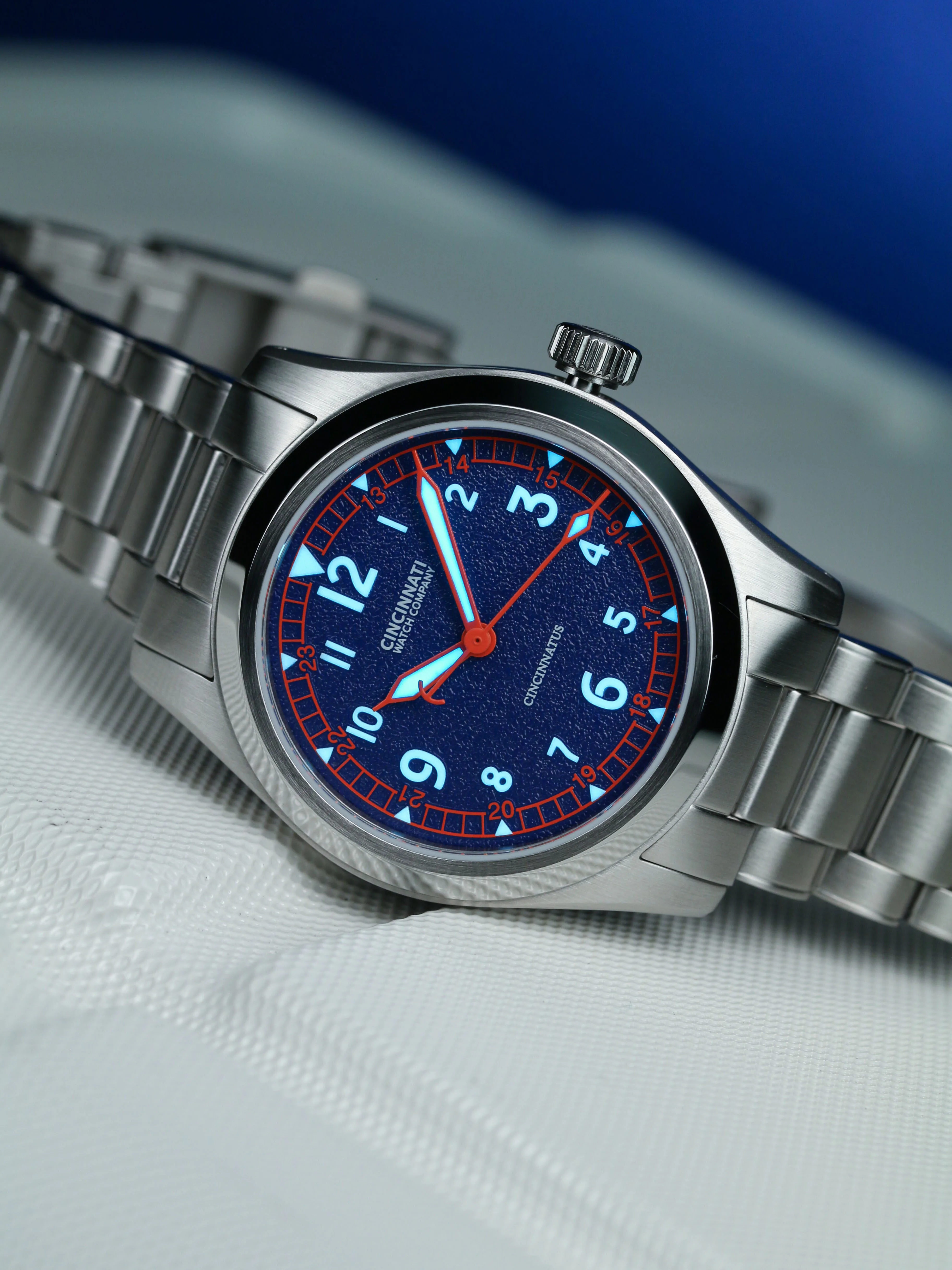 Cincinnati Watch Company The Cincinnatus Blue — alternative to Praesidus White Canvas - Bonklip