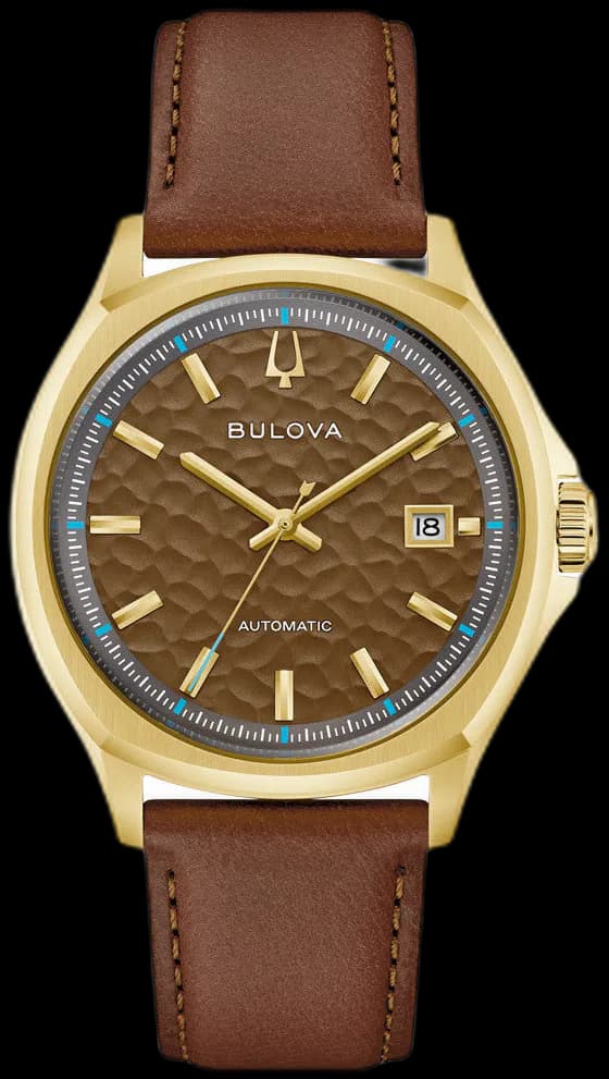 Bulova Tony Bennett NYC Brown Hammered Dial Watch #97B244