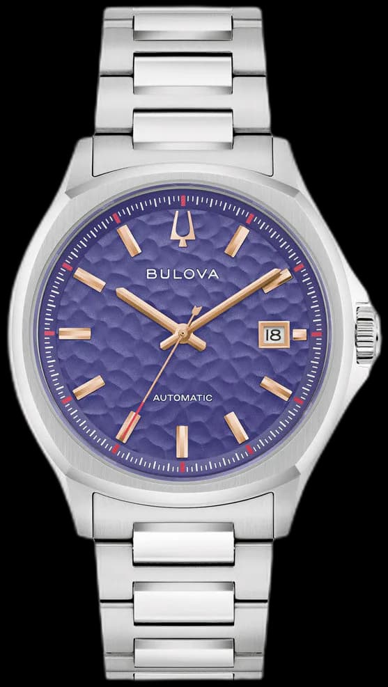 Bulova Tony Bennett NYC Purple Hammered Dial Watch #96B484