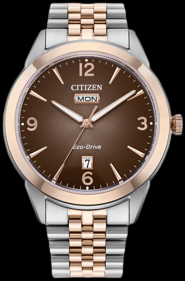 Citizen Rolan Eco-Drive Day-Date Two-Tone with Brown Dial #AW0156-57X