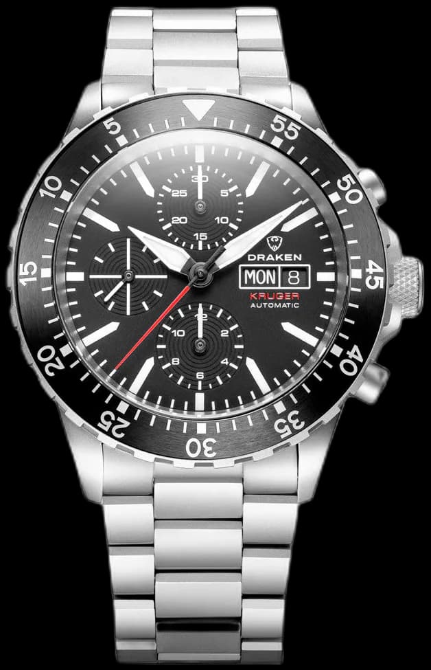 Draken Kruger Automatic Titanium Chronograph with Black Dial #DKN-14