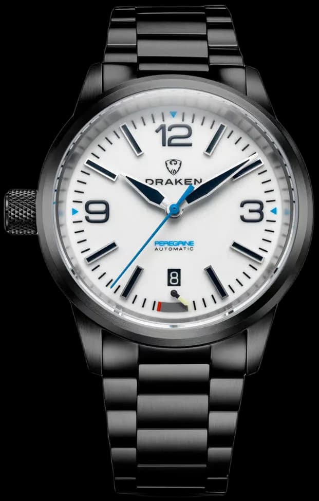 Draken Peregrine DLC 'A' Full Lume Dial Watch with Left Crown #DKN-15
