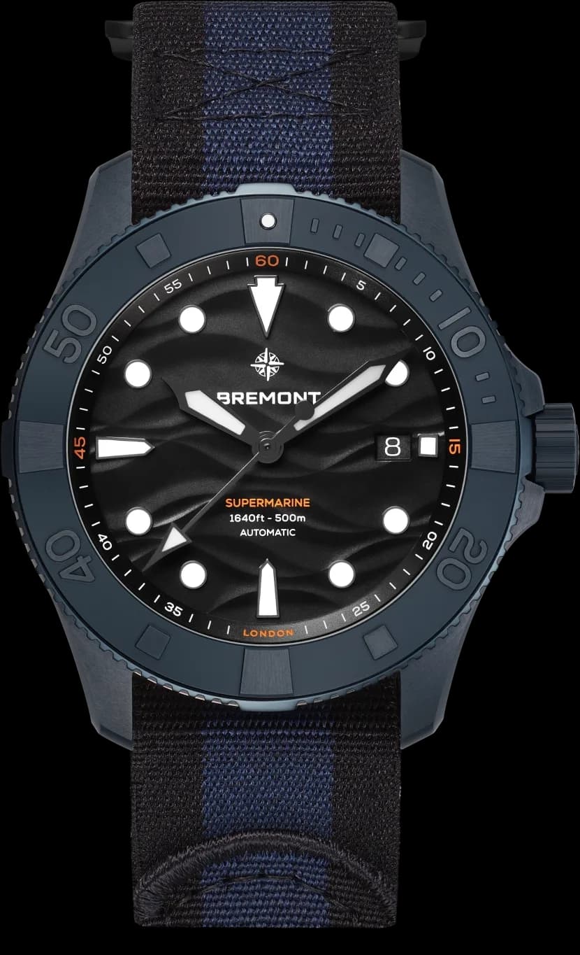 Bremont Supermarine 43mm Full Ceramic Deep Blue Nato Strap Watch