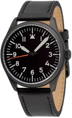 Islander Islander Black DLC Aviator Automatic Watch with Leather Strap and an Anti-Reflective Sapphire Crystal #ISL-46