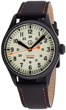 Islander Islander Mitchel Black DLC Automatic Field Watch with Luminous Dial, AR Sapphire Crystal #ISL-83 — alternative to KUOE OLD SMITH 90-002