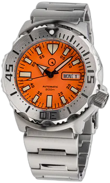 Islander Islander Orange Dial Automatic Dive Watch with AR Double Dome Sapphire Crystal, and 120-click Bezel #ISL-94 — alternative to Hamilton Khaki Navy Scuba Automatic GMT 43mm Bronze