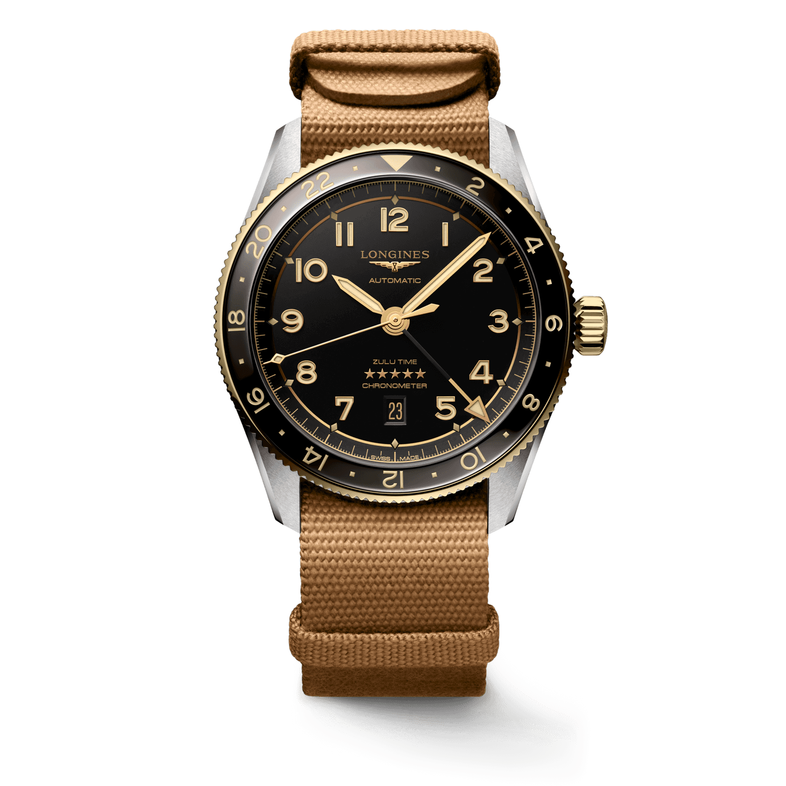 Longines Spirit Zulu Time 42mm Gold