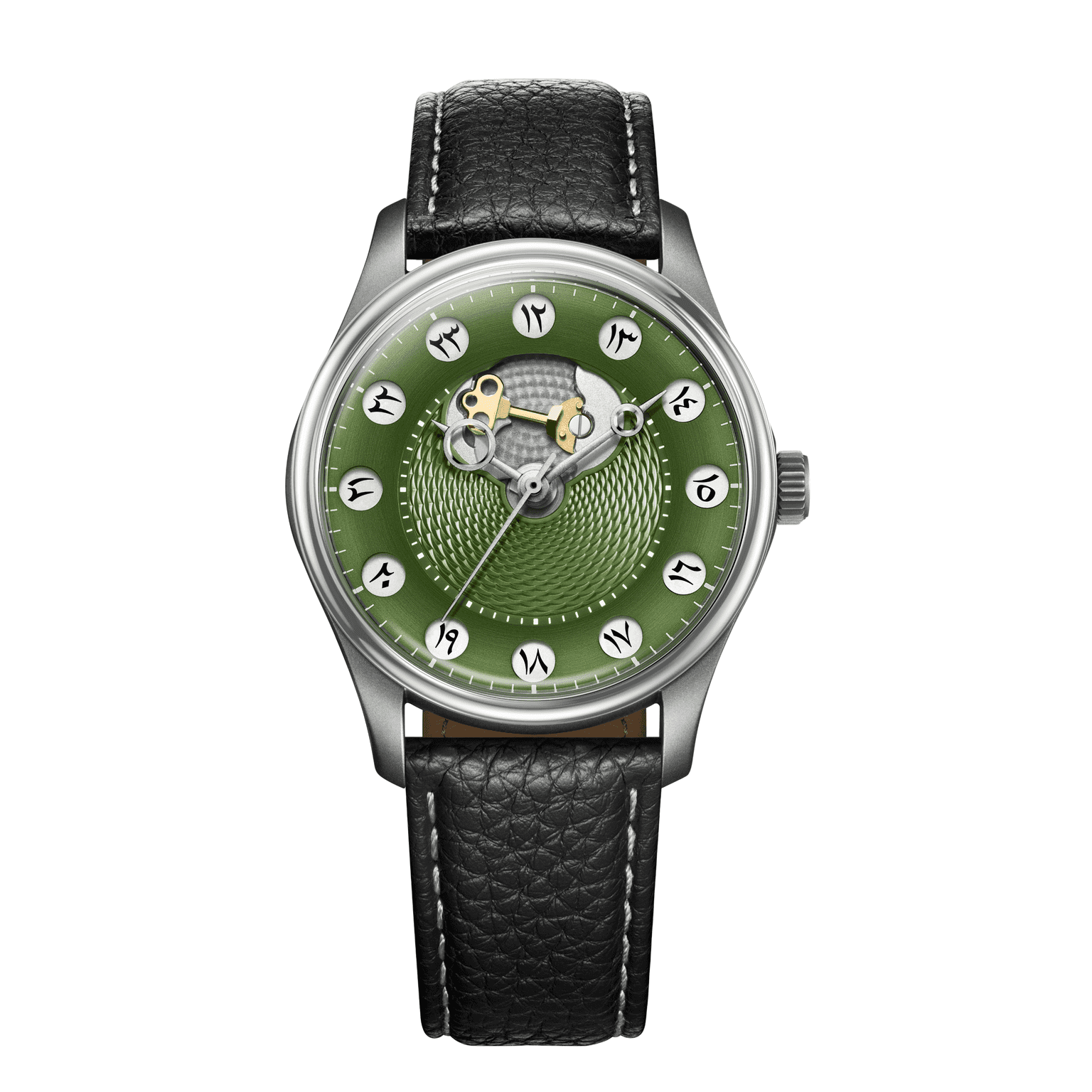 OLTO-8 【Limited Collector's Edition】Chrono Gate Olive Green - Middle Eastern Numerals in Titanium