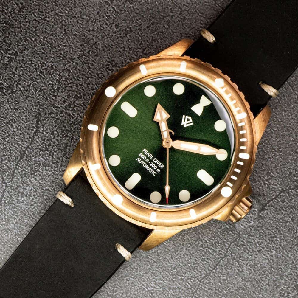 Wicked Watch US STOCK - Swiss Made Bronze PEARL DIVER Basilisk C3 X1 ef No Date