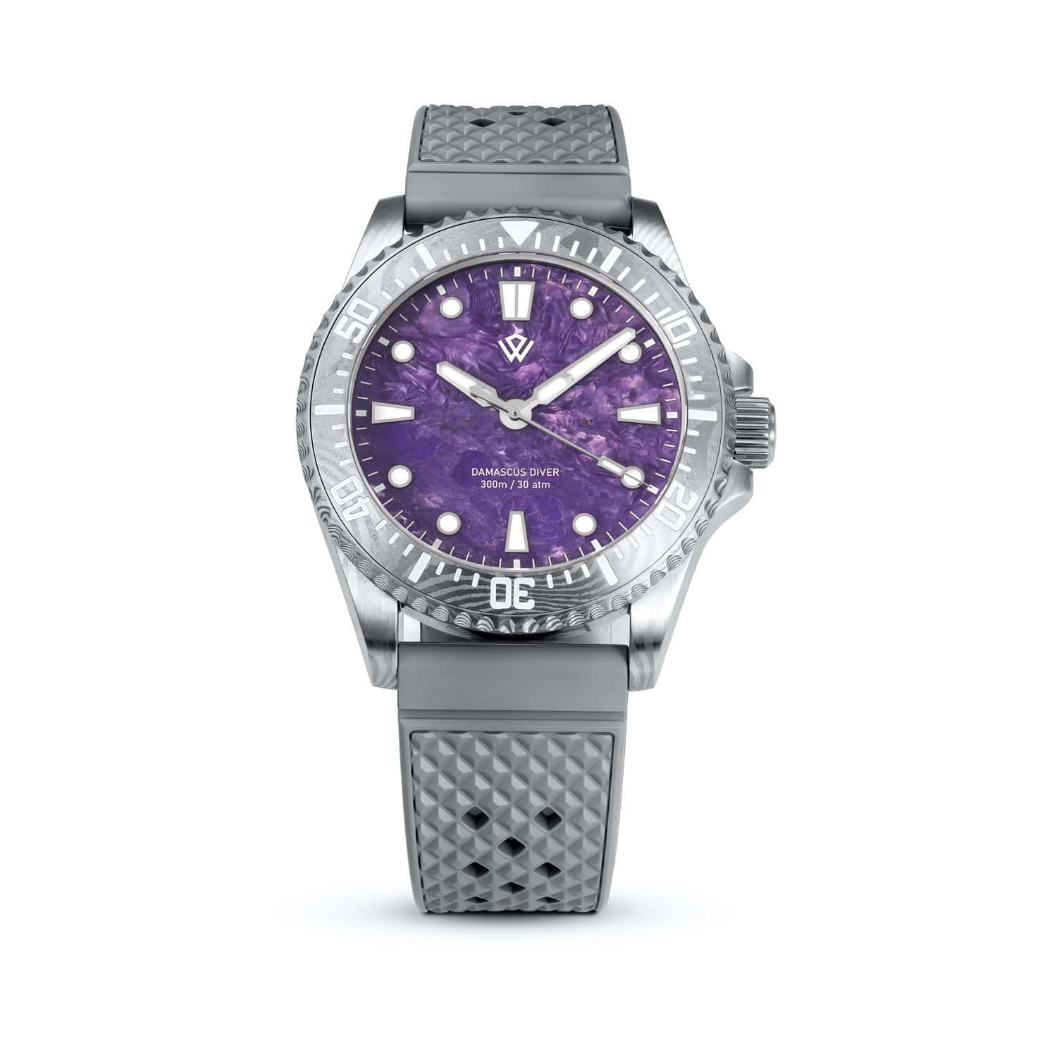 Wicked Watch US STOCK Damascus Diver — Charoite Dial