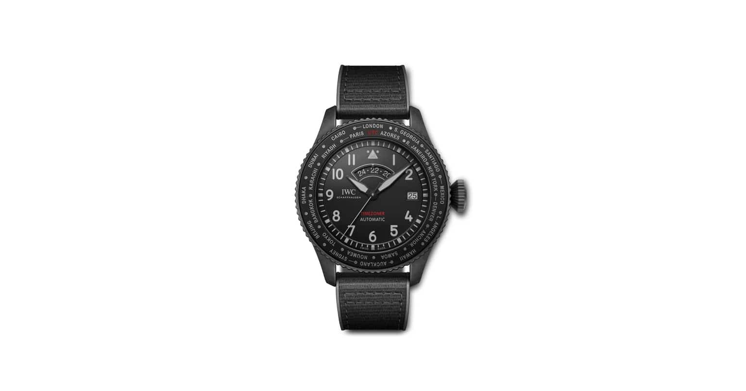 IWC Schaffhausen Iw395601 Pilots Watch Timezoner Top Gun Woodland