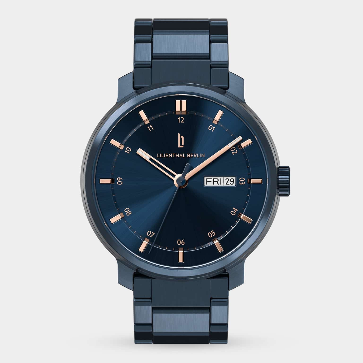 Lilienthal Berlin Neolux Day Date – Blue Rose Gold