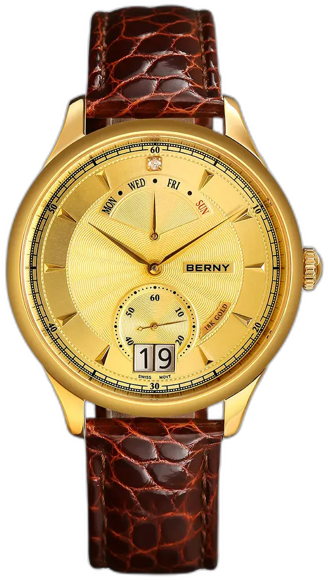 BERNY BERNY-Men Quartz 18K Gold Overlay Watch-2799MKG