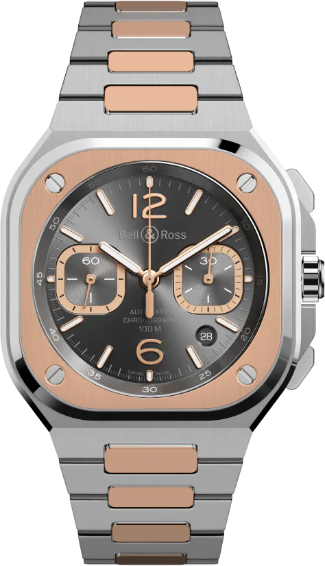 BR-05 Chrono Grey Steel & Gold