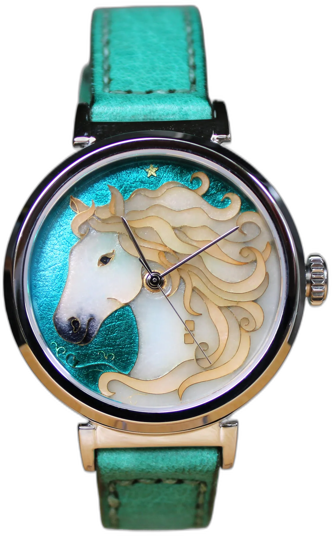 Celeste Watch Company Cloisonné Horse "Destiny" by Merry-Lee Rae - 38mm Swiss Automatic