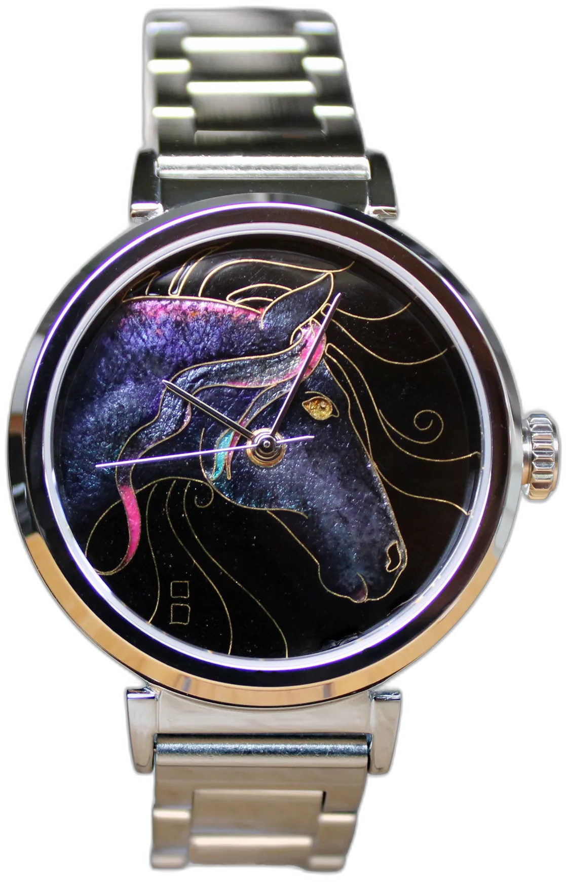 Celeste Watch Company Cloisonné Horse "Fuji" by Merry-Lee Rae - 38mm Swiss Automatic
