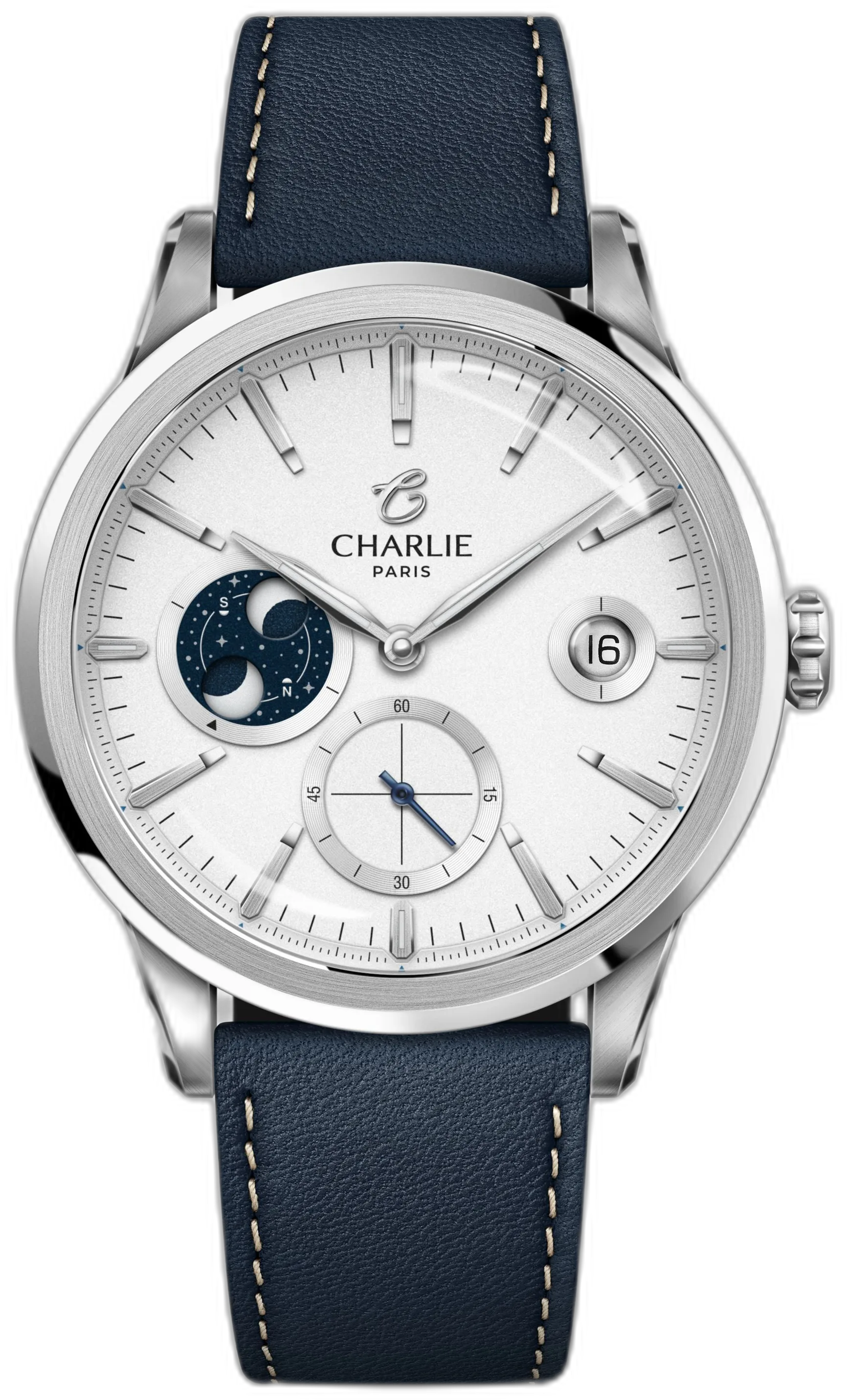 Charlie Paris Watches ALLIANCE - Phase de Lune (39.5mm steel automatic)