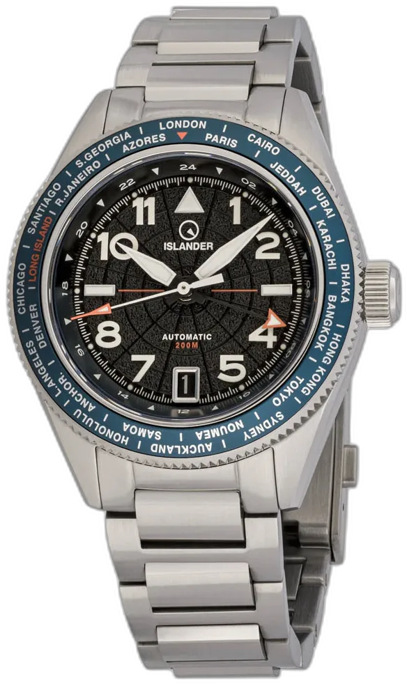 Islander Calabro GMT World Time Automatic Watch with Anthracite Dial #ISL-316
