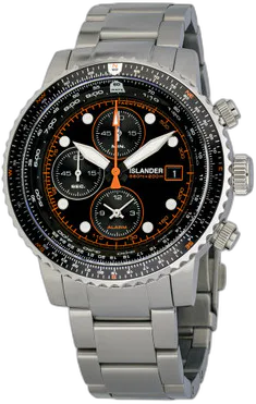 Islander Calverton Flight Chronograph Alarm Watch with Black Dial #ISL-282