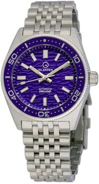 Islander Northport 37mm Automatic Watch with Purple Ripple Dial #ISL-291
