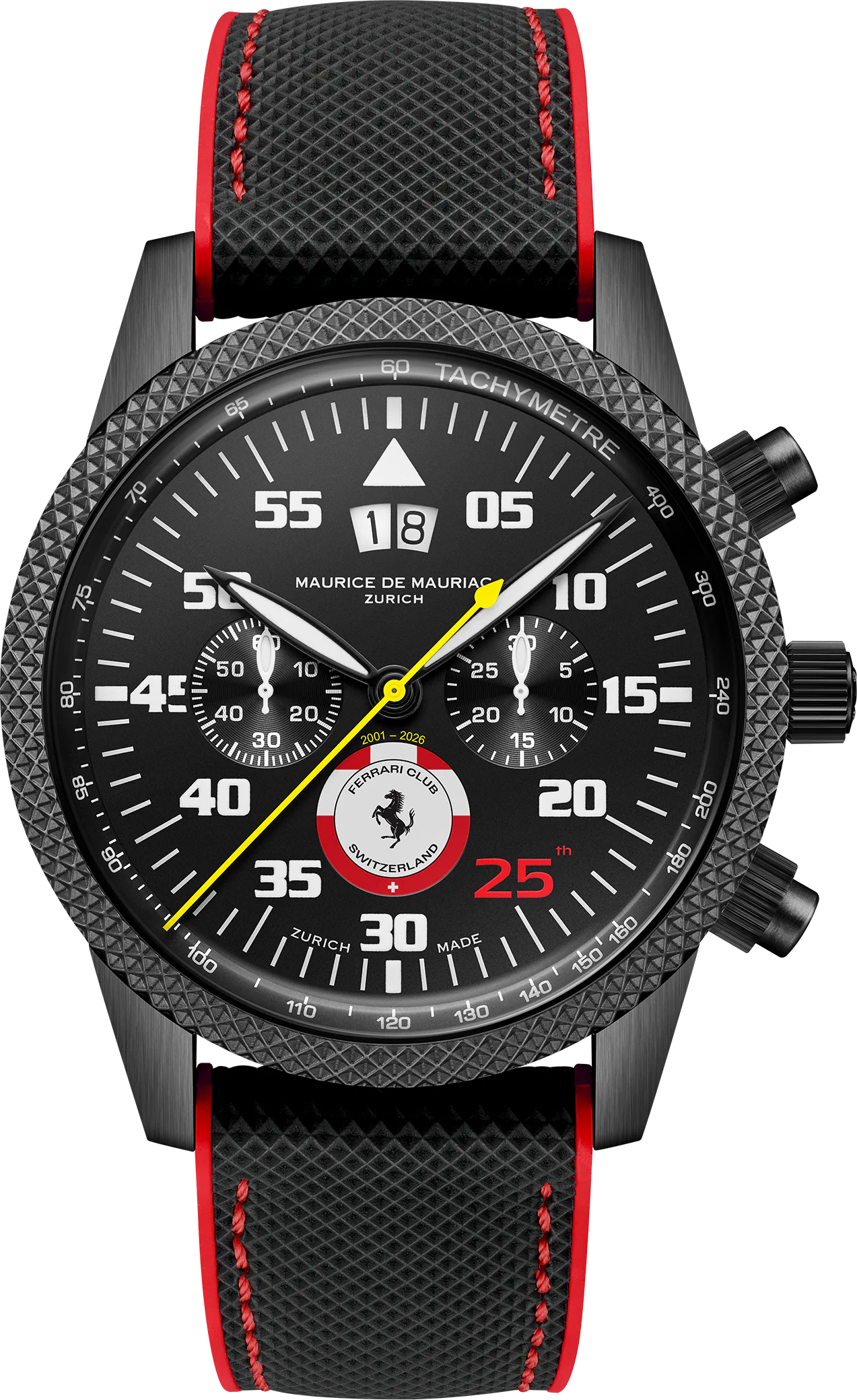 Maurice de Mauriac Chrono Modern Big Date "Ferrari Club Switzerland" 25th Jubilee Edition Members Only