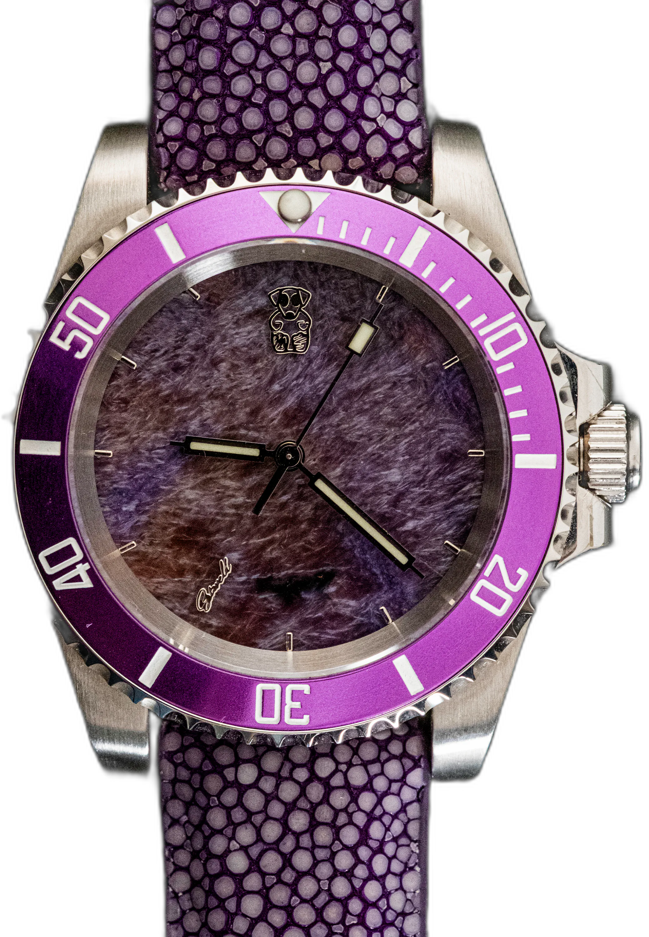 Mr. Eatwell ScrewDiver — Charoite Stone Dial — Slowed Down, Turned Up