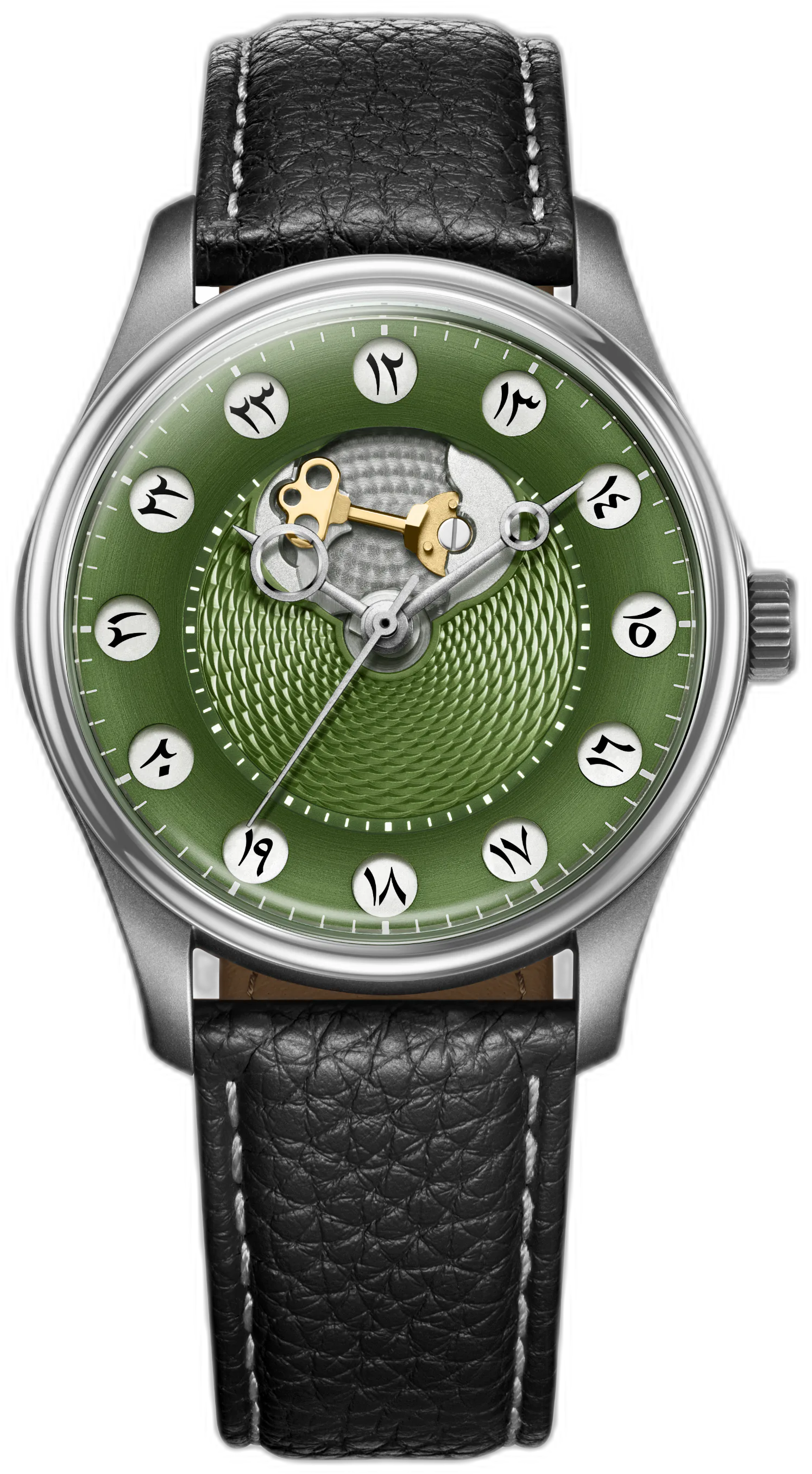 OLTO-8 【Limited Collector's Edition】Chrono Gate Olive Green - Middle Eastern Numerals in Titanium