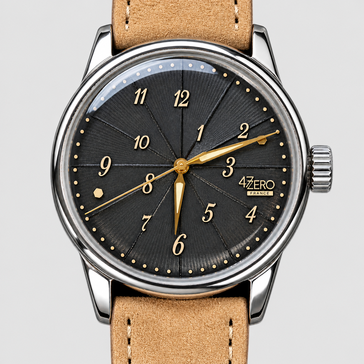 47ZERO Odd-Hours, Double-Dome, 38mm, Black & Gold, Vintage-Vibe